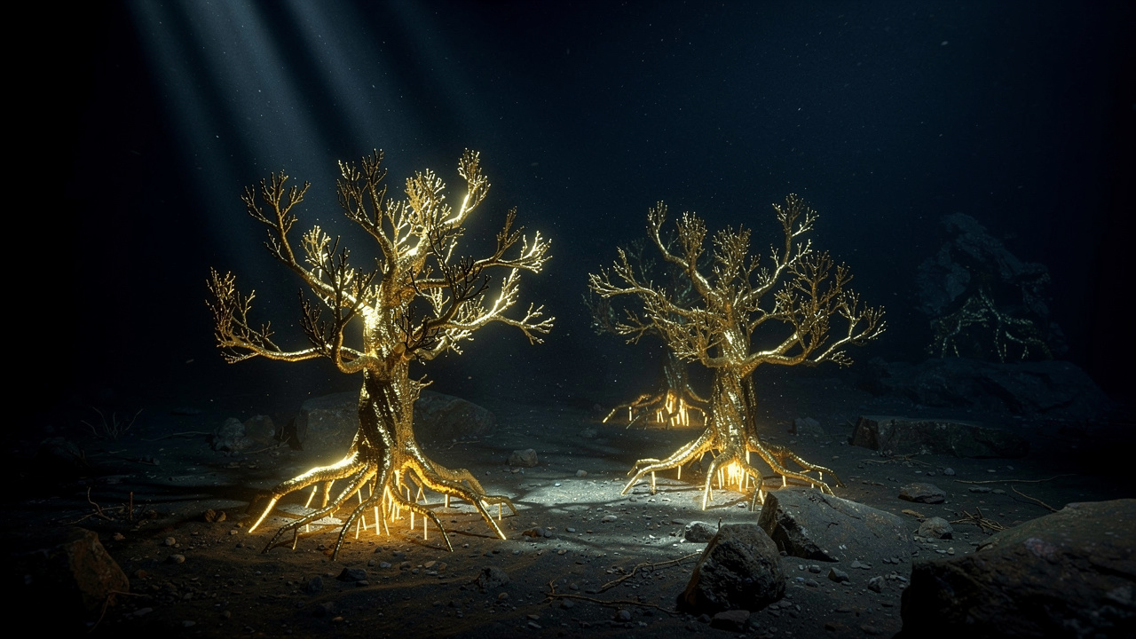 Cientistas encontram floresta de 50 cm no fundo do mar e ela é dourada